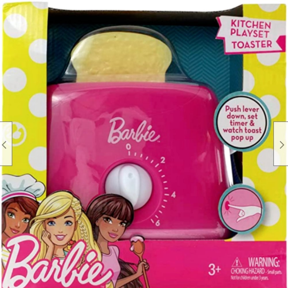 Barbie Kitchen Toaster Playset Pink Pop Up New